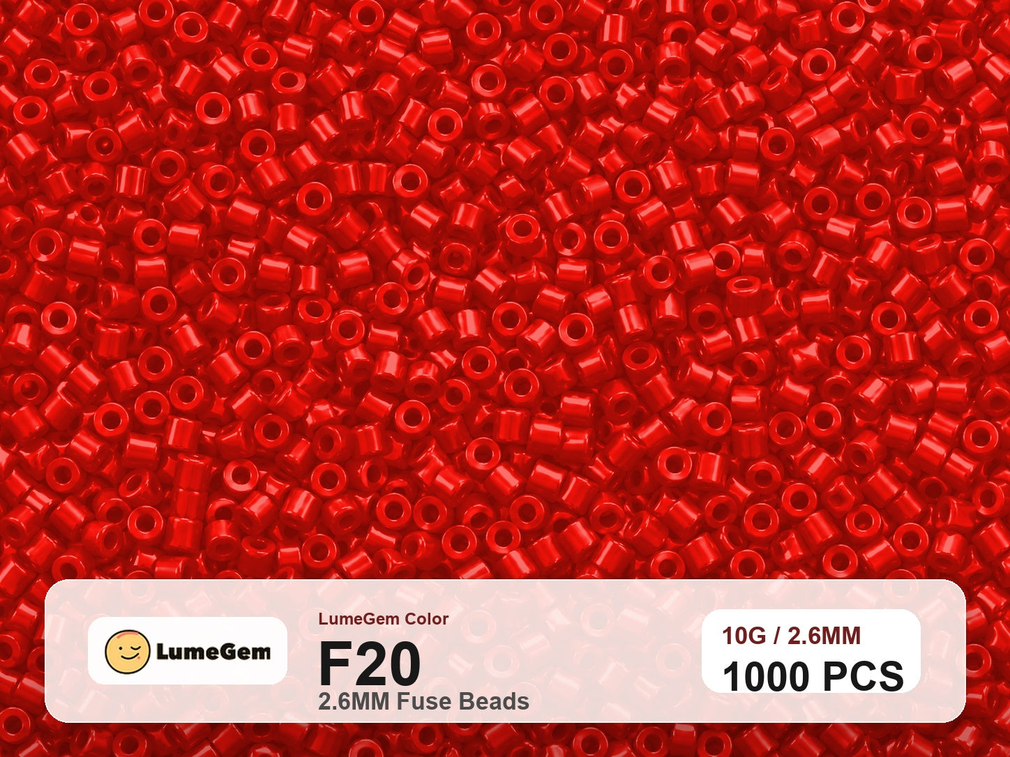 LumeGem F20 Red F20 2.6mm fuse beads