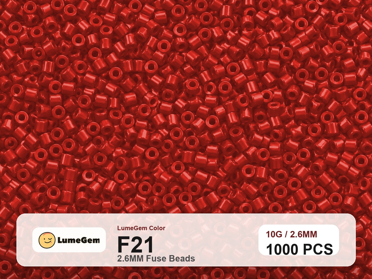 LumeGem F21 Red F21 2.6mm fuse beads
