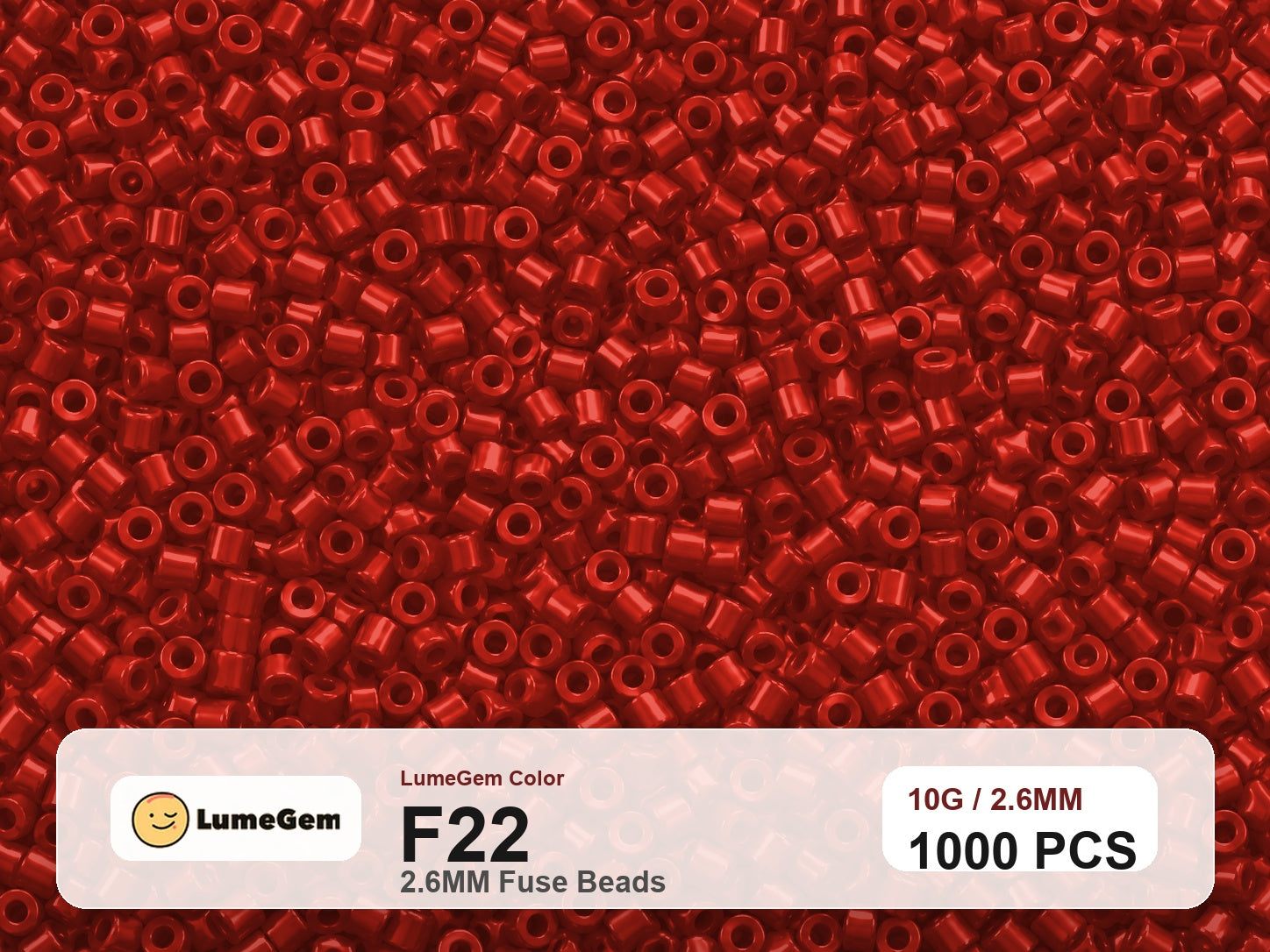 LumeGem F22 Red F22 2.6mm fuse beads
