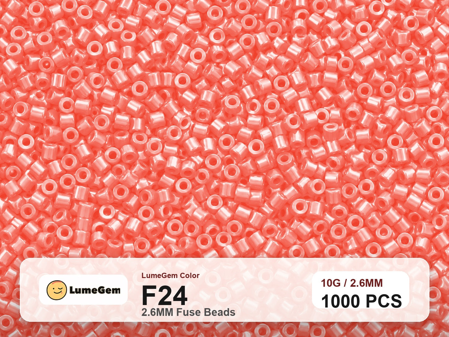 LumeGem F24 Red F24 2.6mm fuse beads
