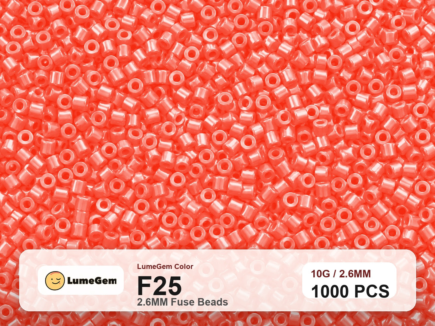 LumeGem F25 Red F25 2.6mm fuse beads