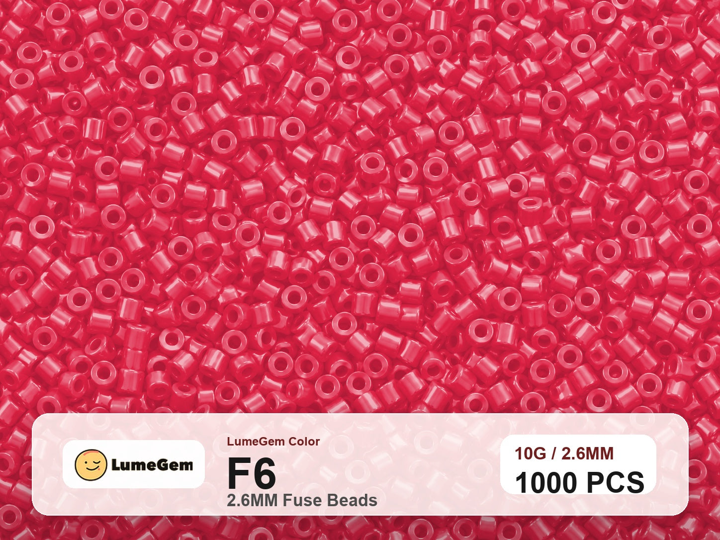 LumeGem F6 Red F6 2.6mm fuse beads