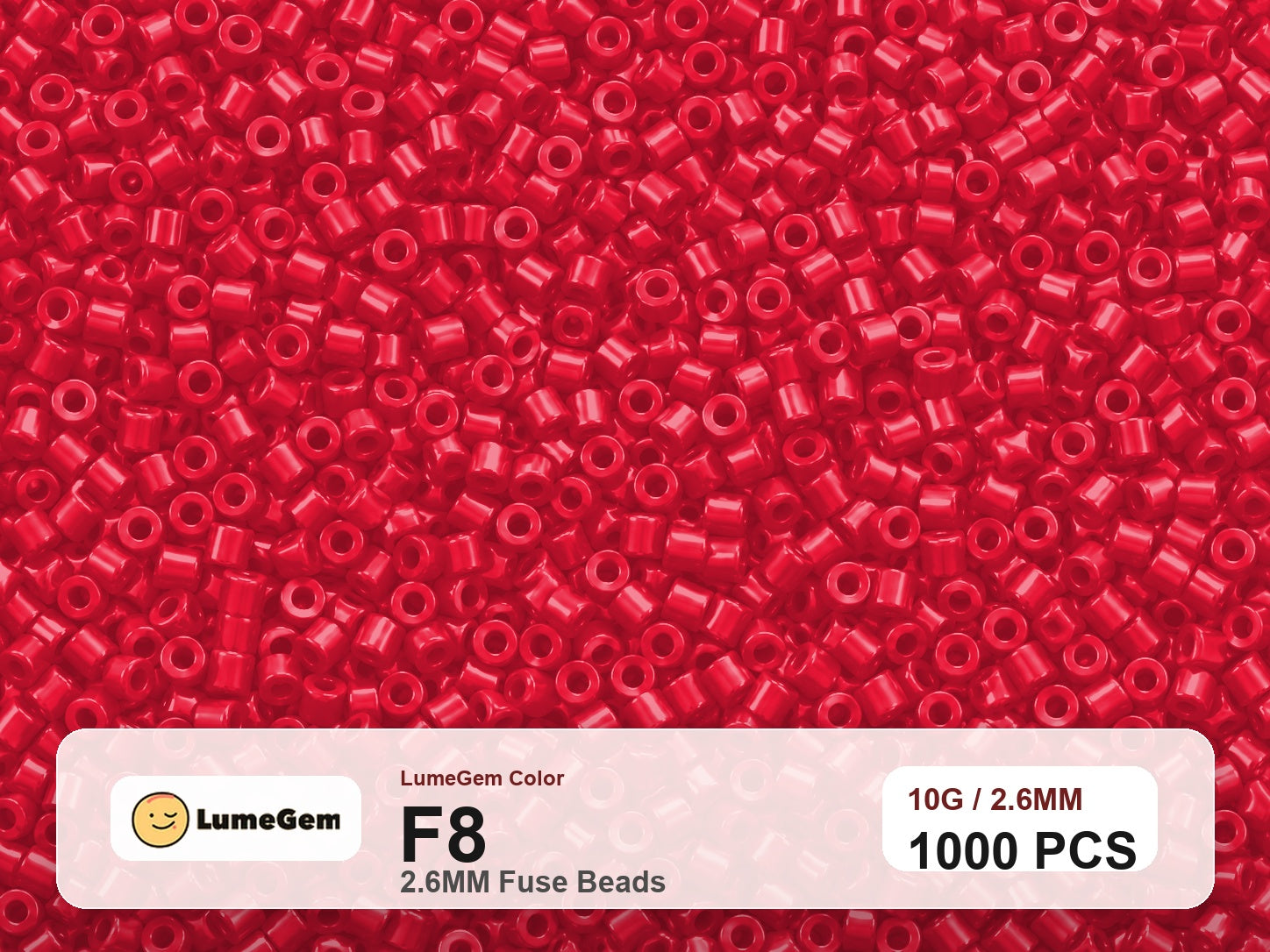 LumeGem F8 Red F8 2.6mm fuse beads