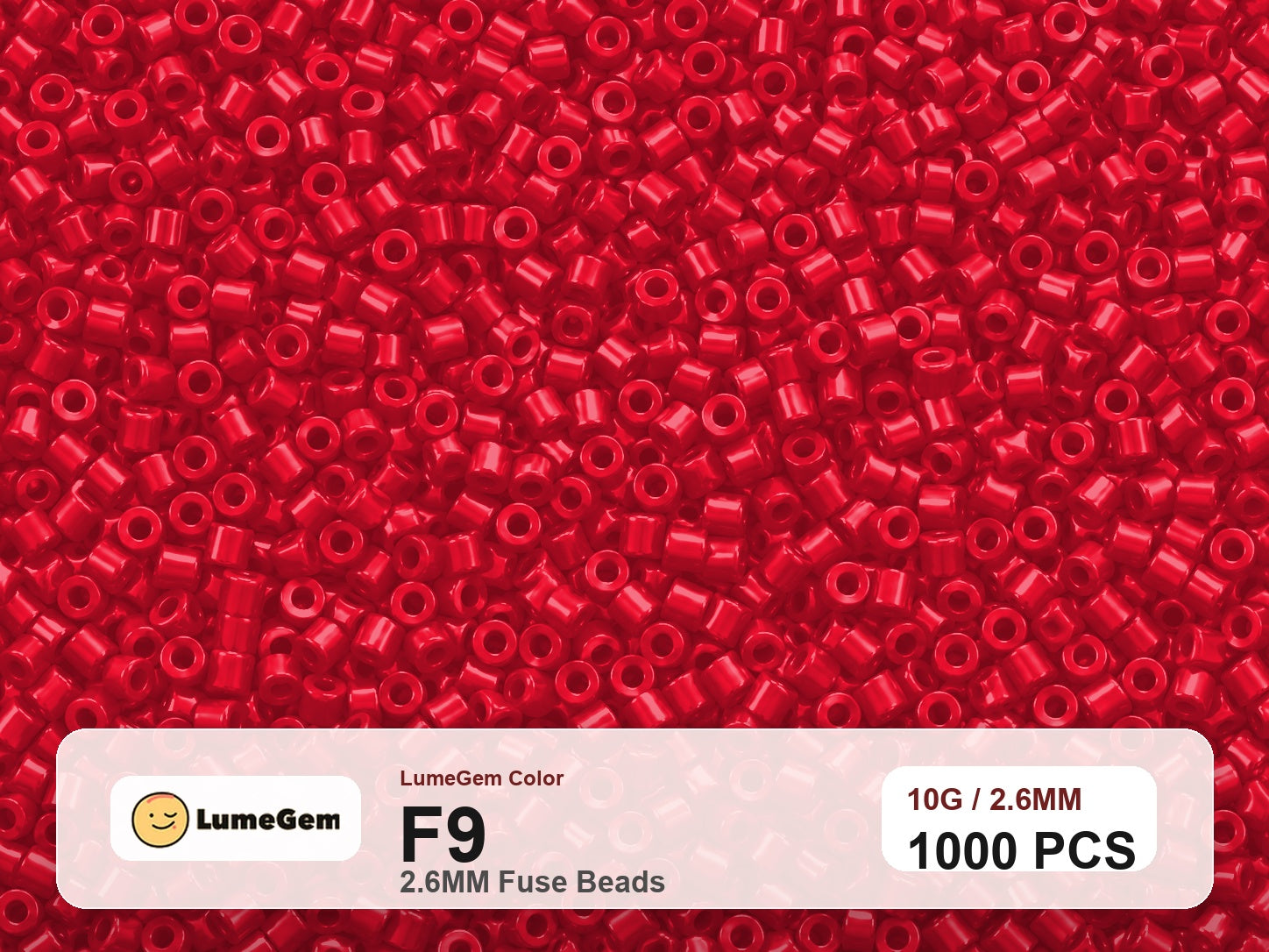 LumeGem F9 Red F9 2.6mm fuse beads