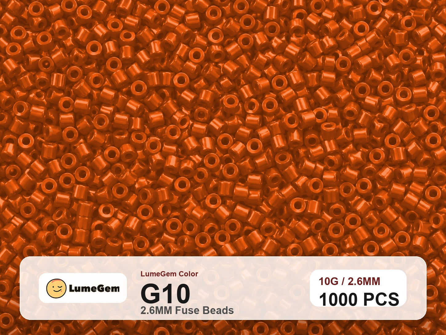 LumeGem G10 Orange G10 2.6mm fuse beads