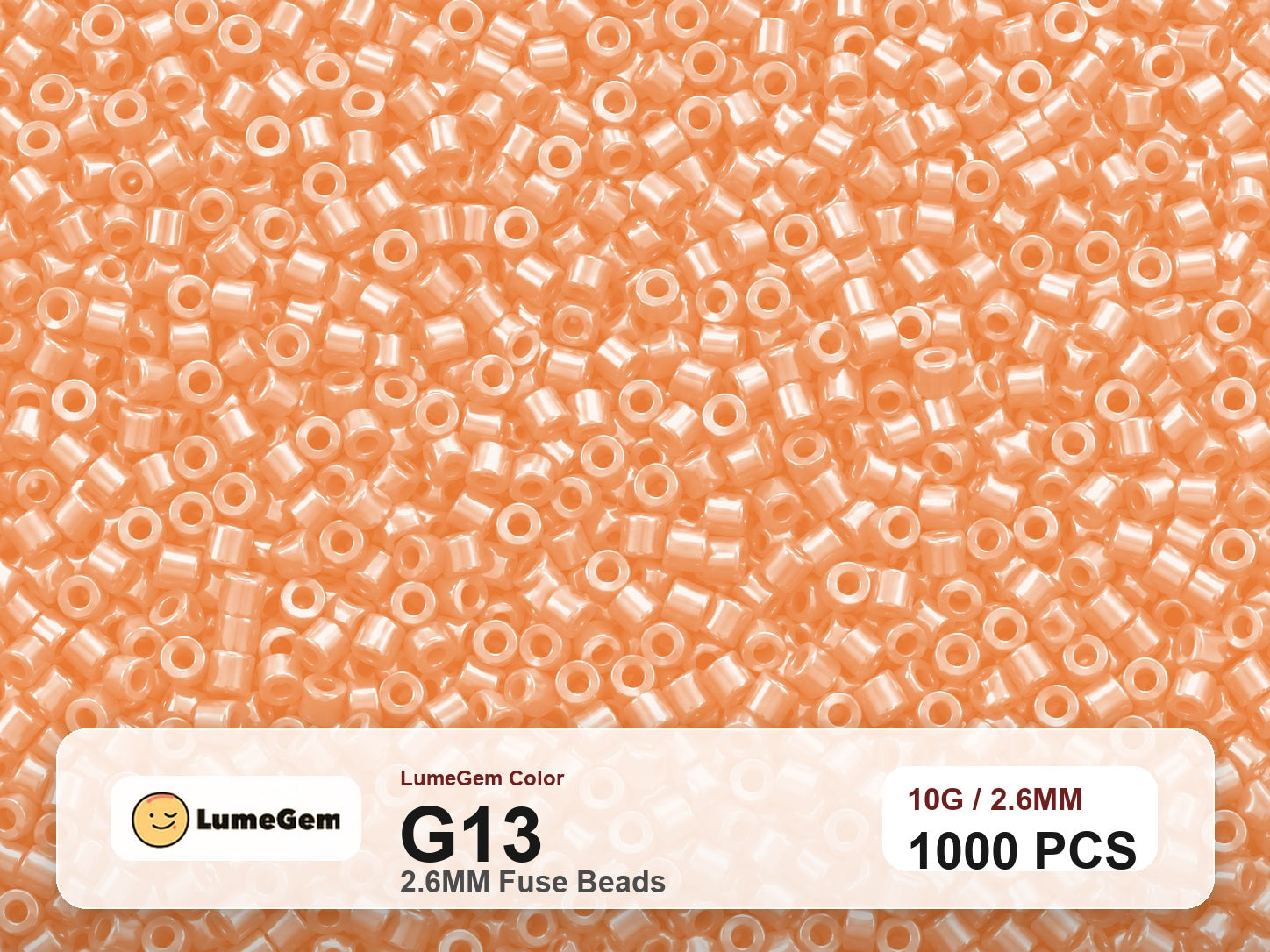 LumeGem G13 Orange G13 2.6mm fuse beads