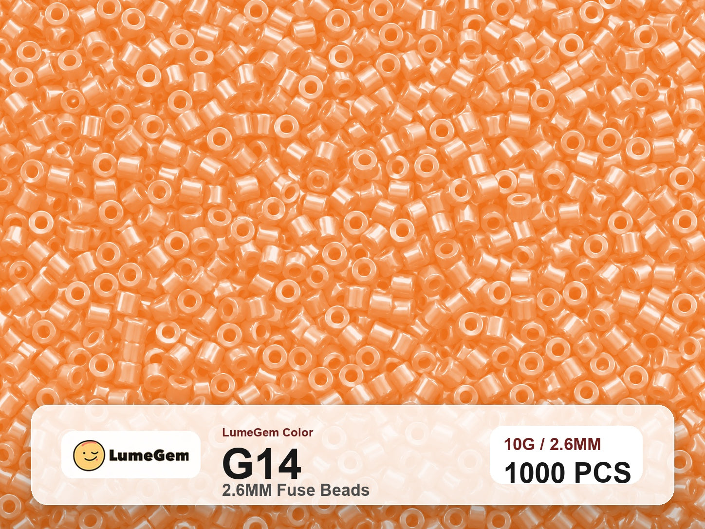 LumeGem G14 Orange G14 2.6mm fuse beads