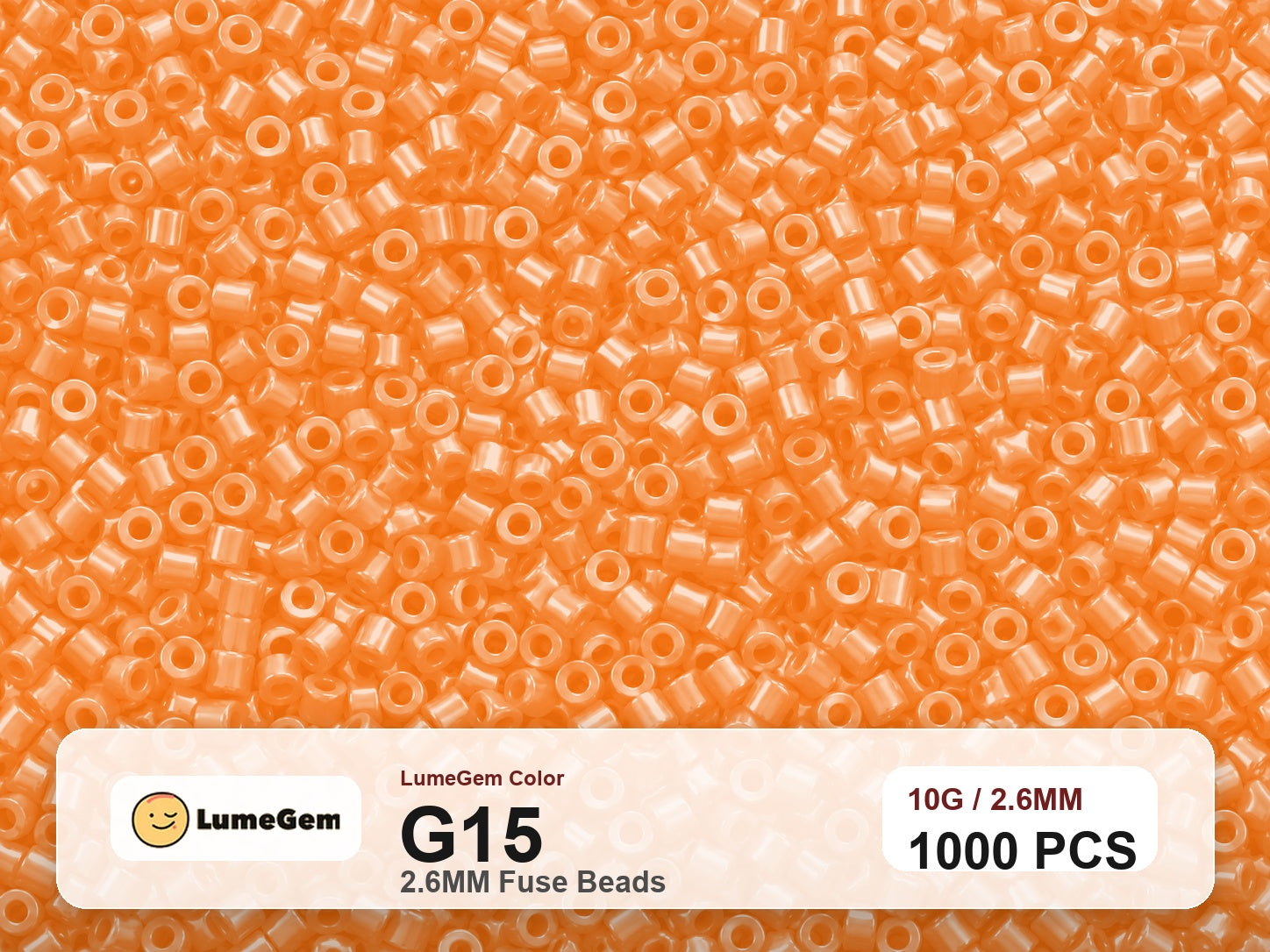 LumeGem G15 Orange G15 2.6mm fuse beads