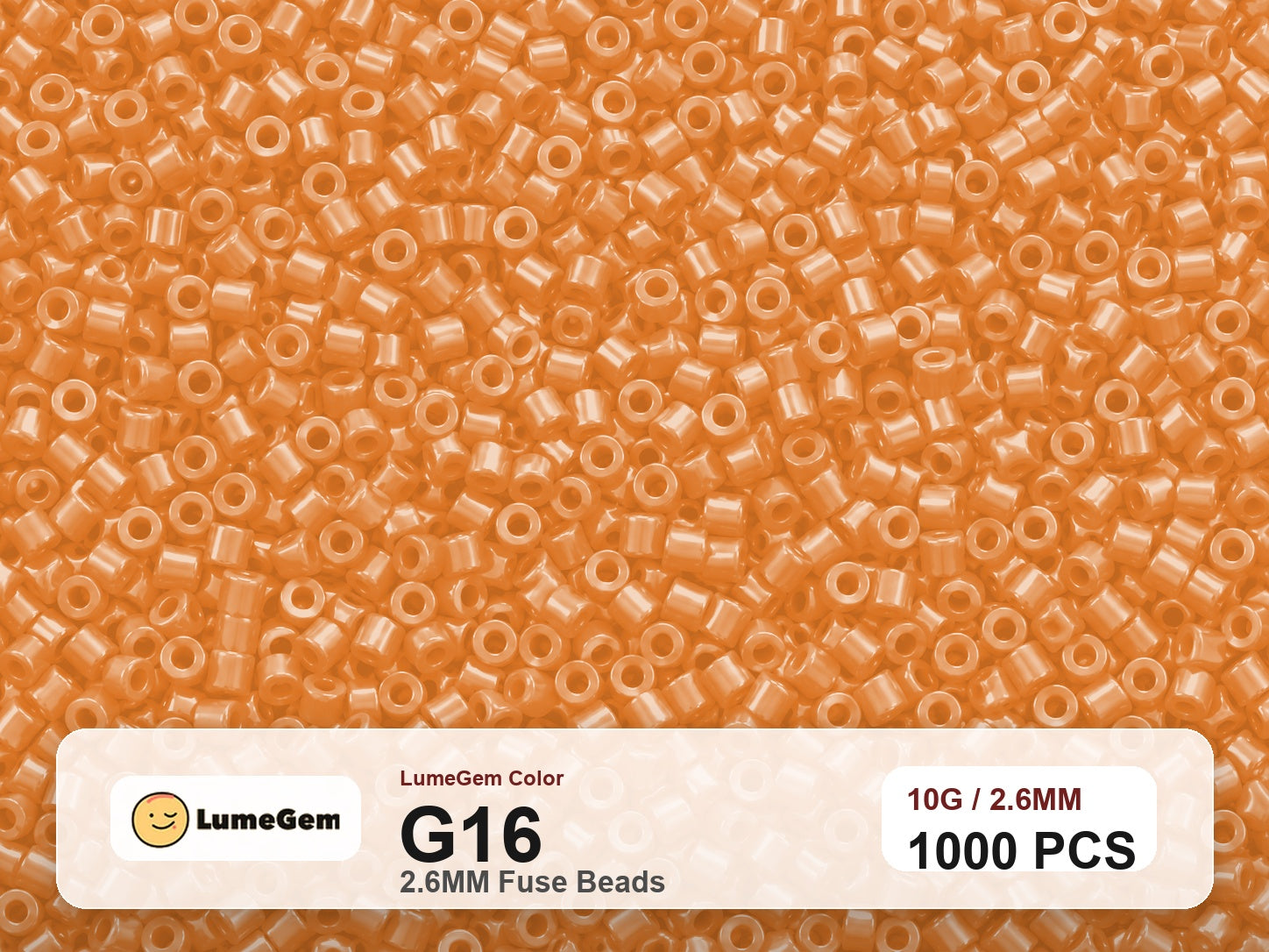 LumeGem G16 Orange G16 2.6mm fuse beads