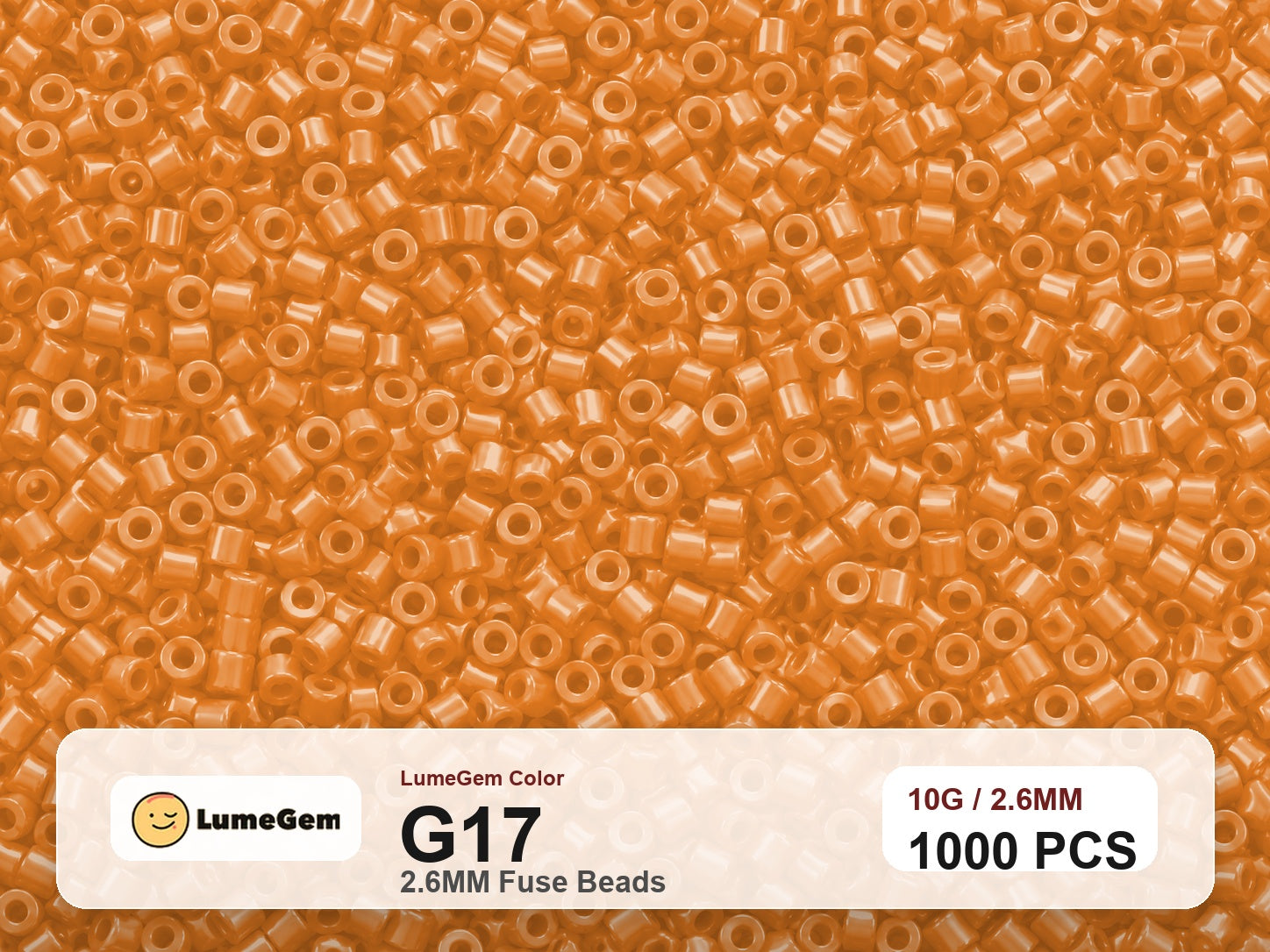 LumeGem G17 Orange G17 2.6mm fuse beads