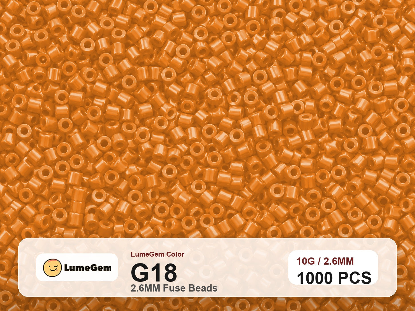 LumeGem G18 Orange G18 2.6mm fuse beads