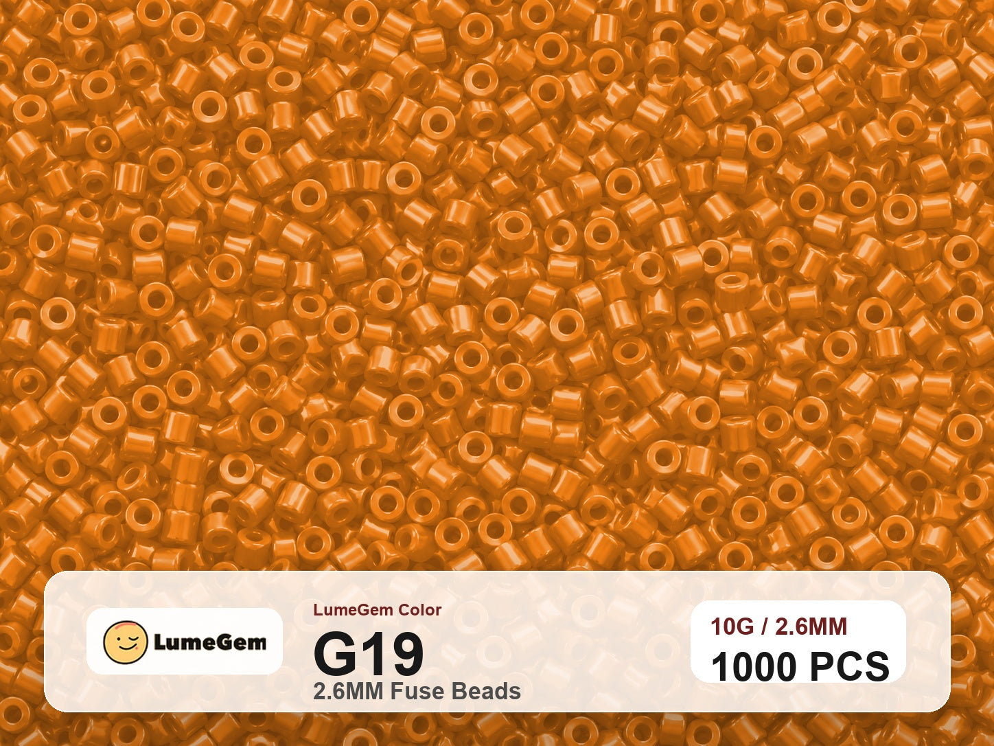 LumeGem G19 Orange G19 2.6mm fuse beads