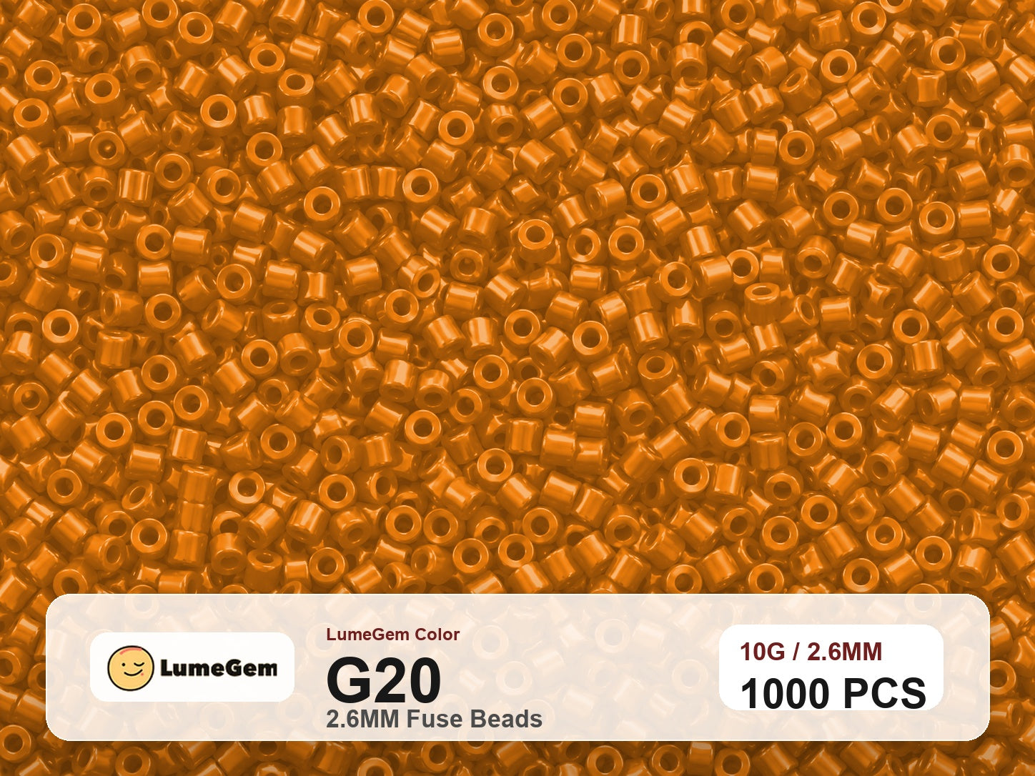 LumeGem G20 Orange G20 2.6mm fuse beads