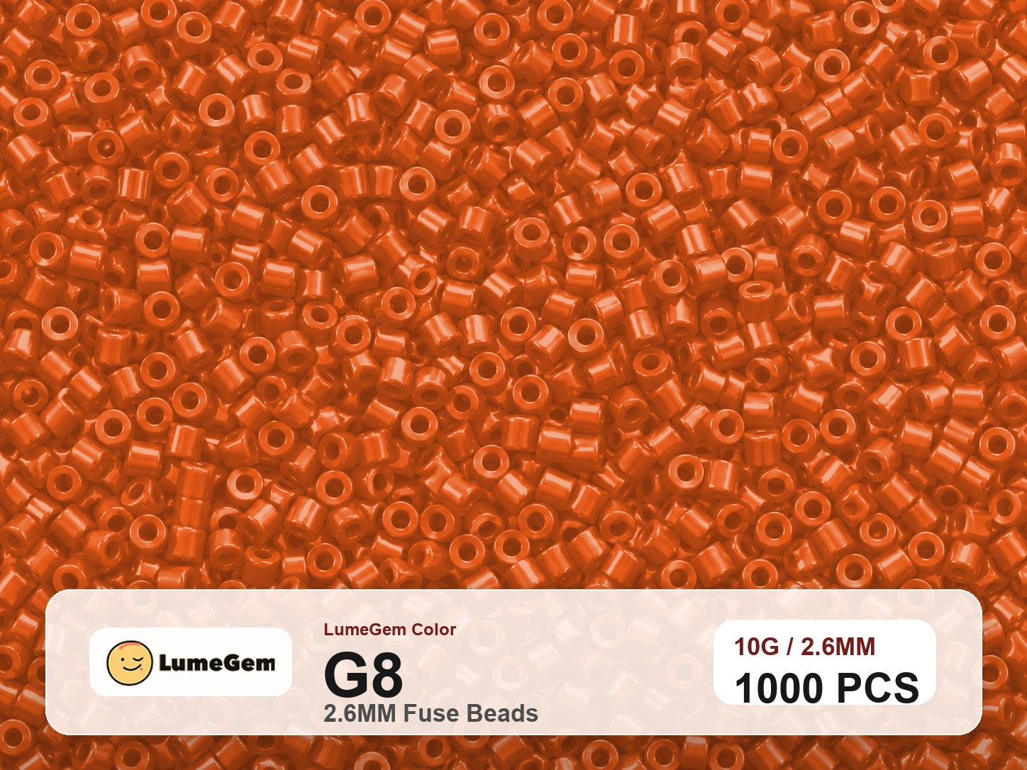 LumeGem G8 Orange G8 2.6mm fuse beads