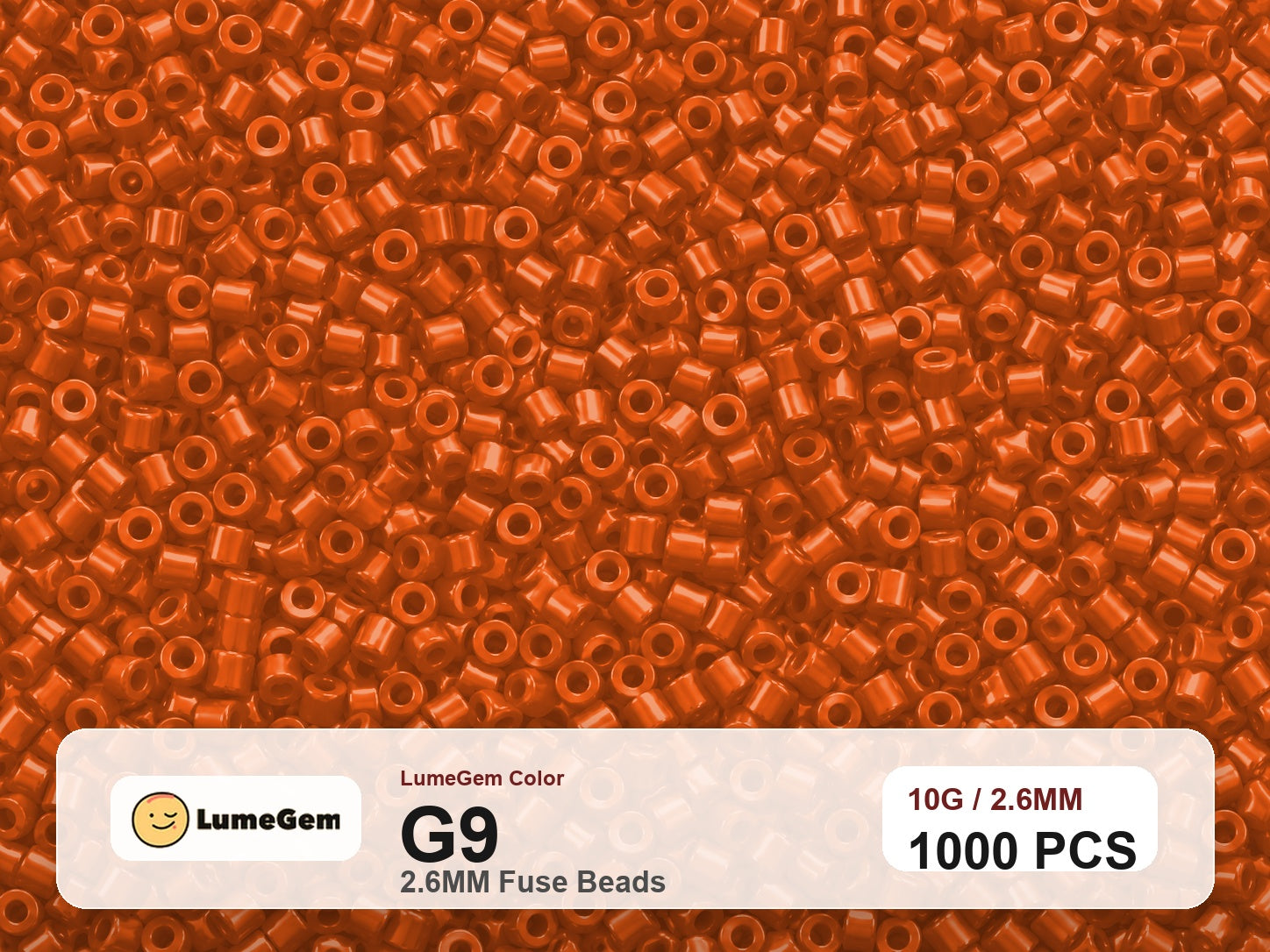 LumeGem G9 Orange G9 2.6mm fuse beads