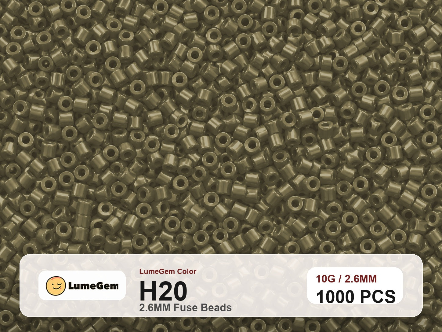 LumeGem H20 Neutral H20 2.6mm fuse beads