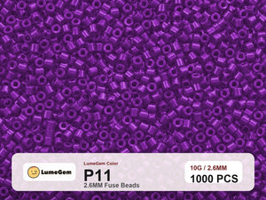 LumeGem P11 Purple P11 2.6mm fuse beads