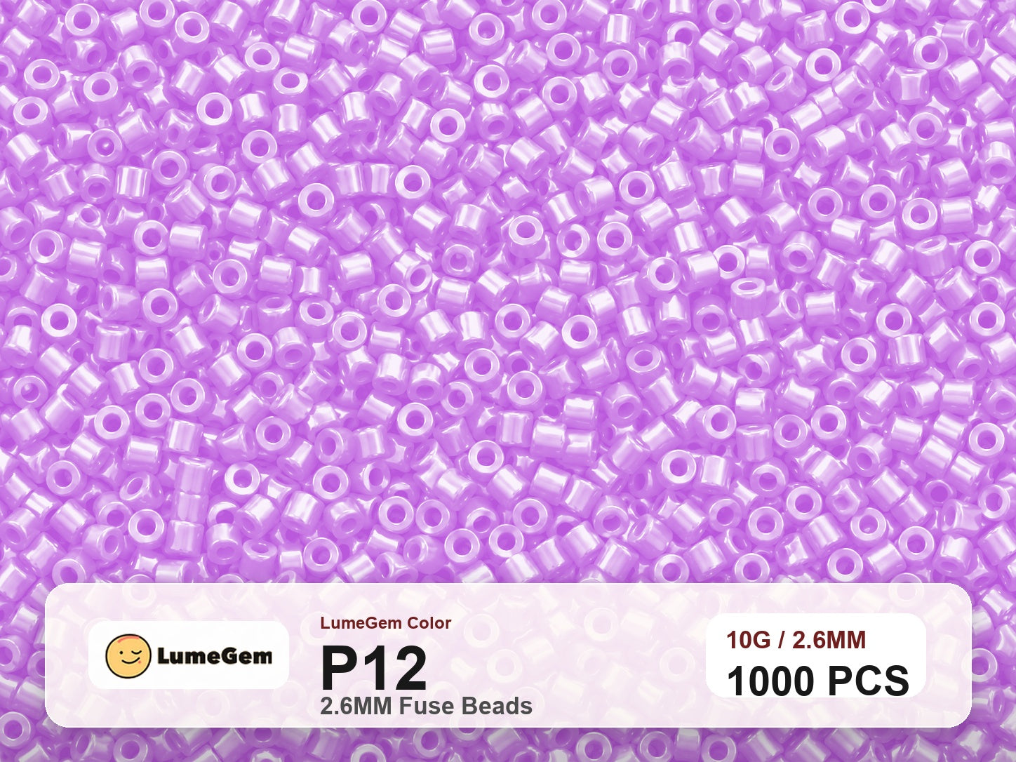 LumeGem P12 Purple P12 2.6mm fuse beads
