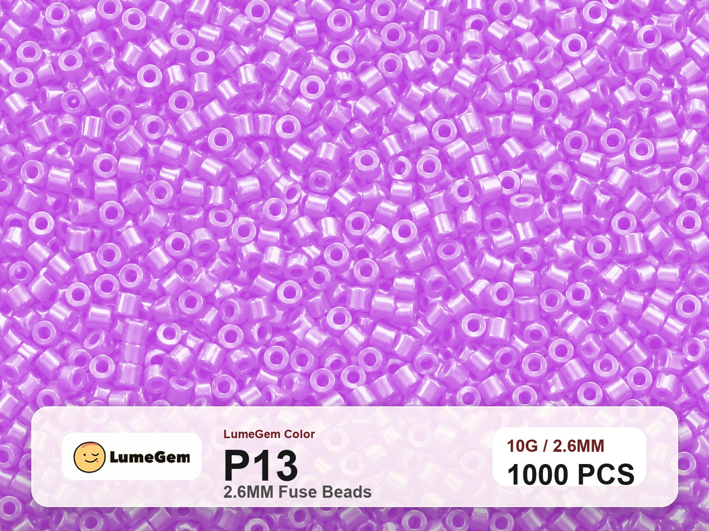 LumeGem P13 Purple P13 2.6mm fuse beads