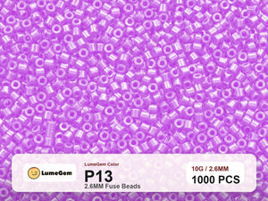 LumeGem P13 Purple P13 2.6mm fuse beads