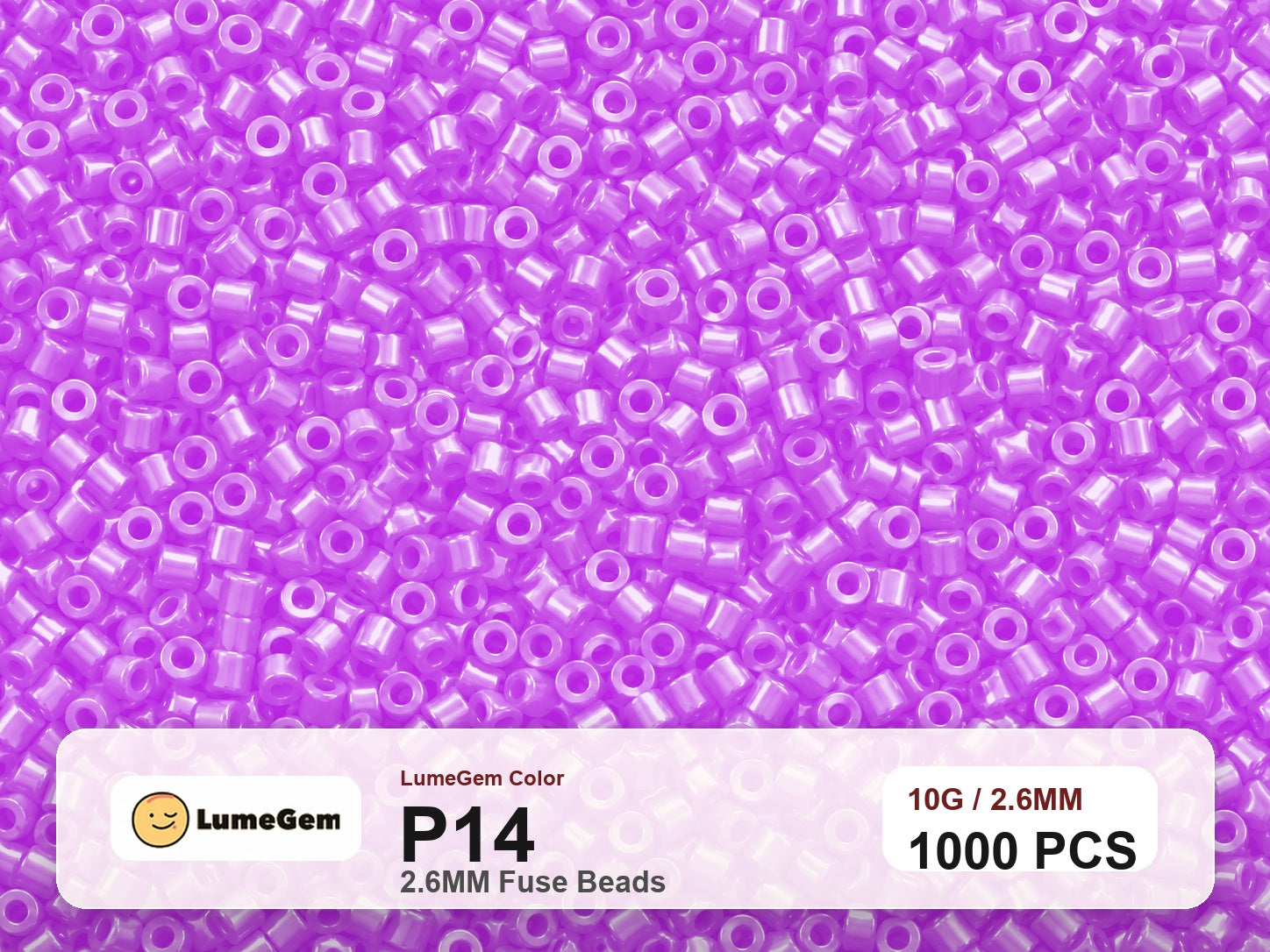 LumeGem P14 Purple P14 2.6mm fuse beads