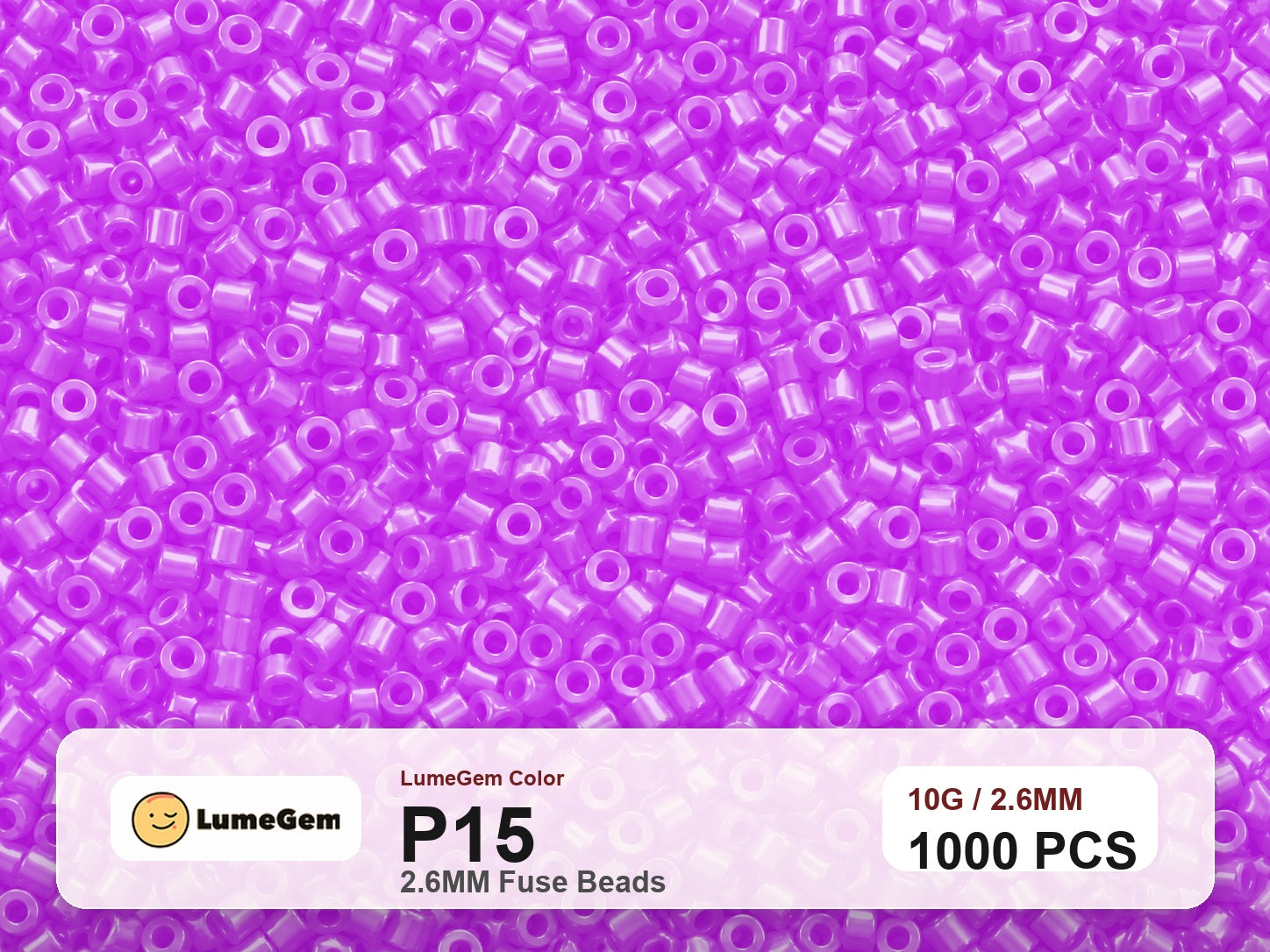 LumeGem P15 Purple P15 2.6mm fuse beads