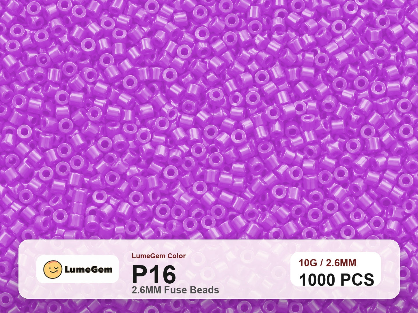 LumeGem P16 Purple P16 2.6mm fuse beads