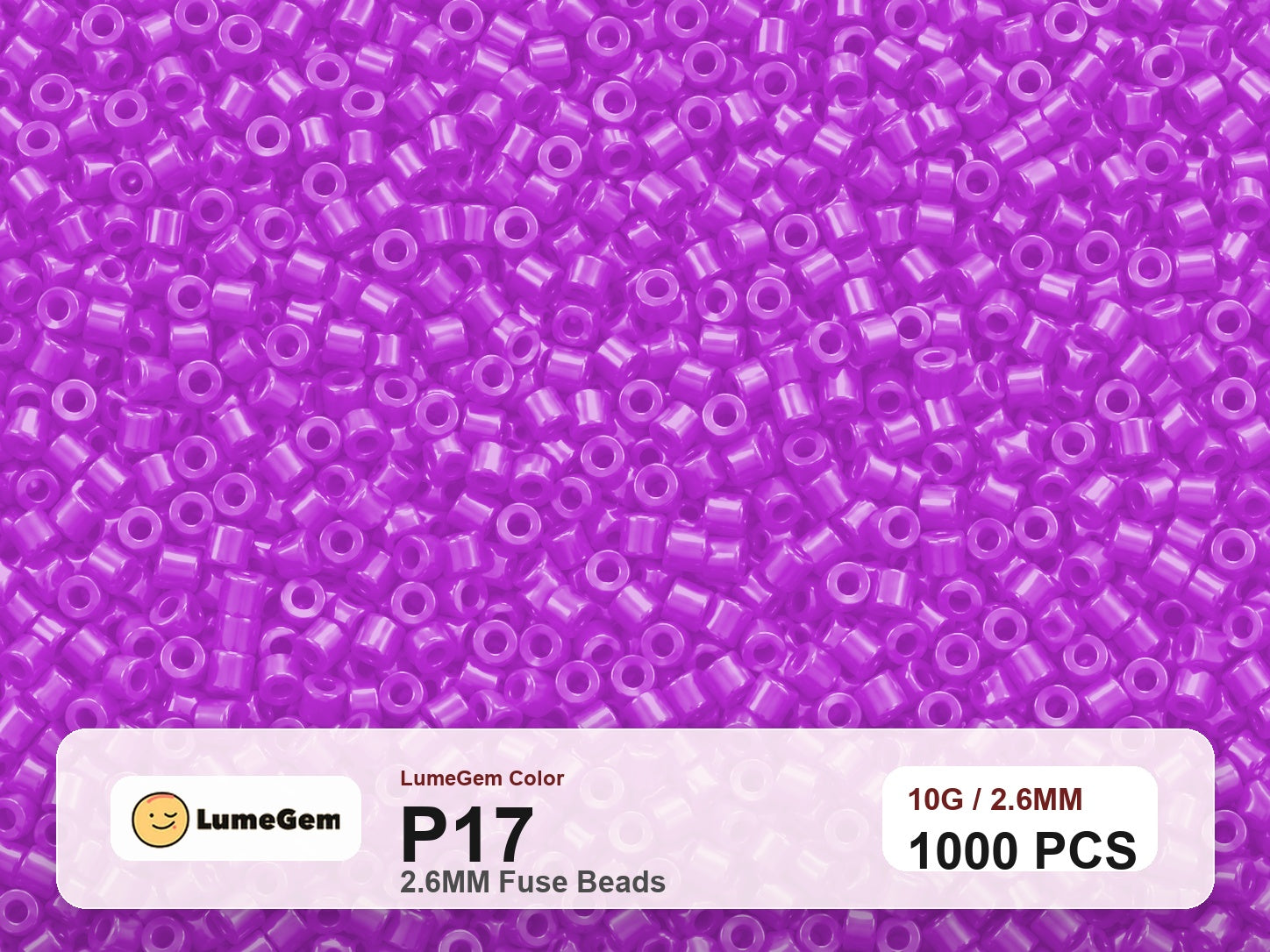 LumeGem P17 Purple P17 2.6mm fuse beads