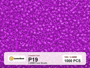 LumeGem P19 Purple P19 2.6mm fuse beads