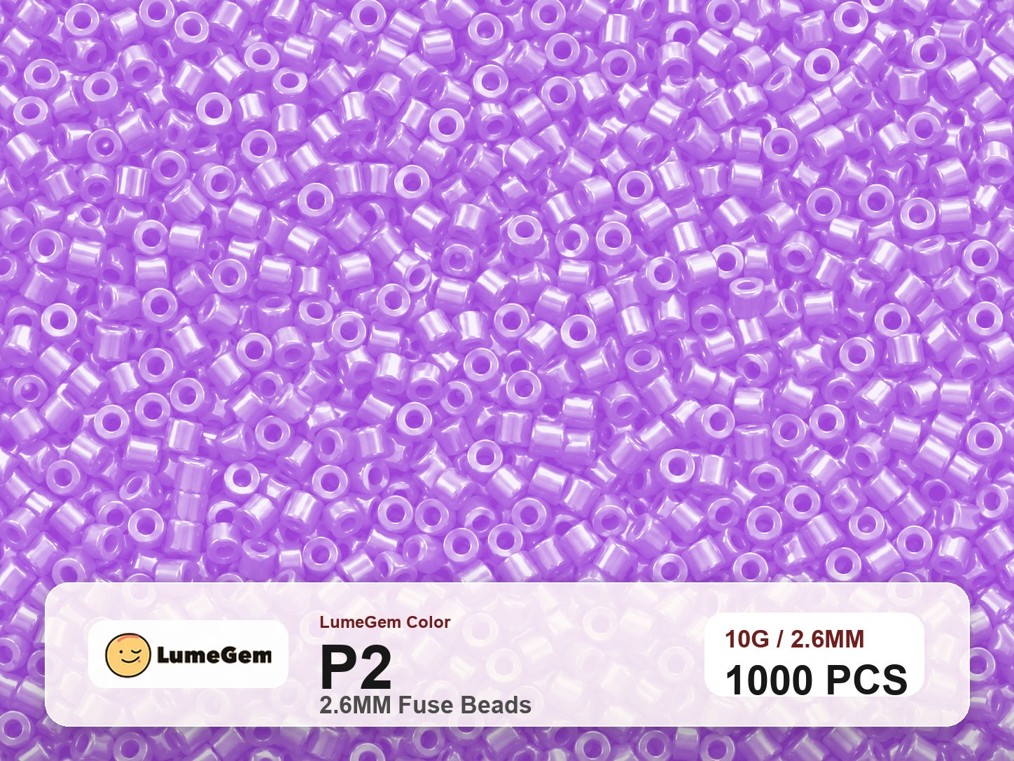 LumeGem P2 Purple P2 2.6mm fuse beads