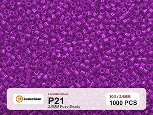 LumeGem P21 Purple P21 2.6mm fuse beads