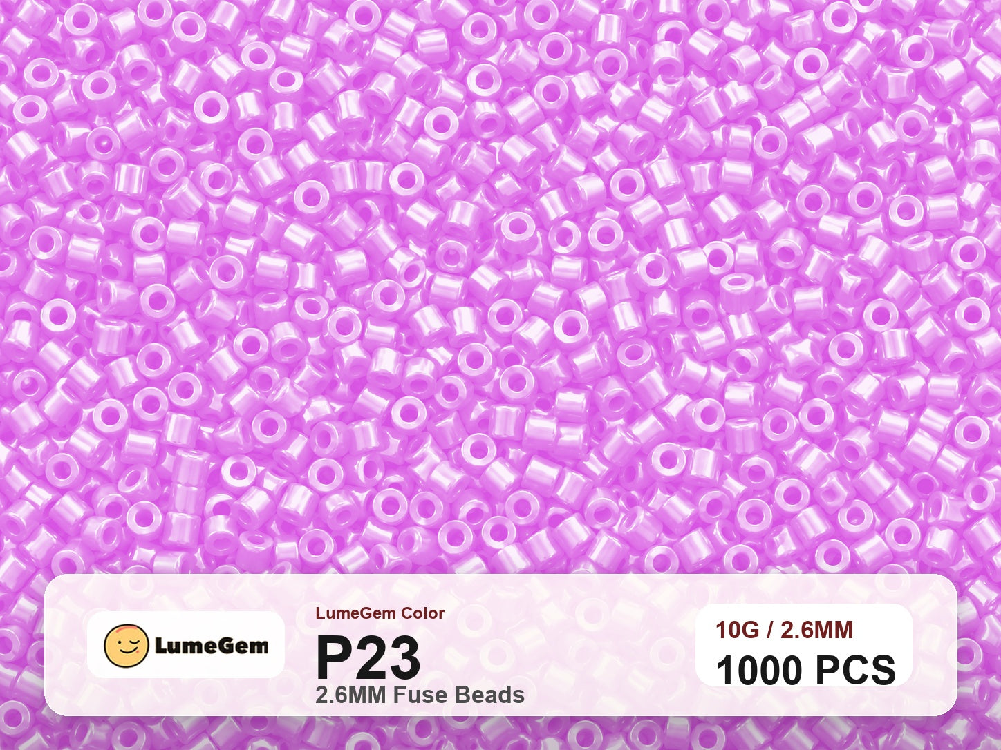 LumeGem P23 Purple P23 2.6mm fuse beads