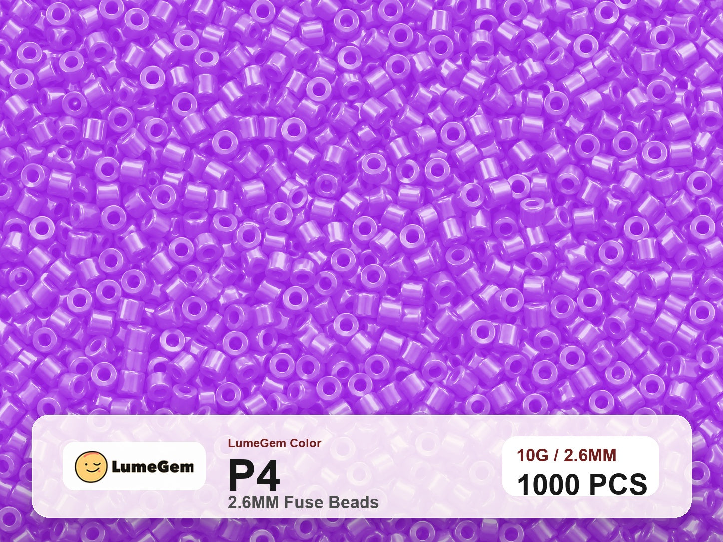 LumeGem P4 Purple P4 2.6mm fuse beads