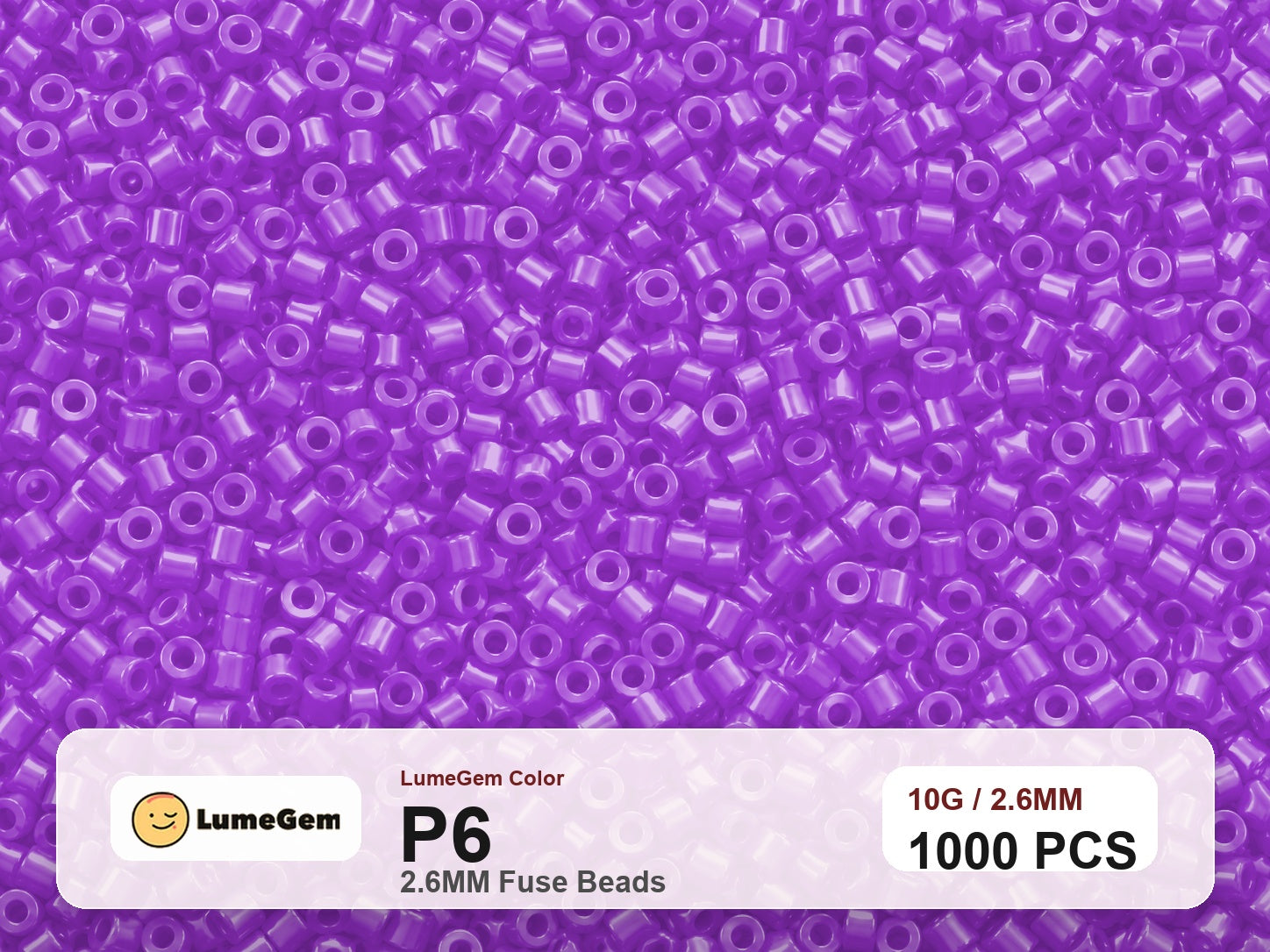 LumeGem P6 Purple P6 2.6mm fuse beads