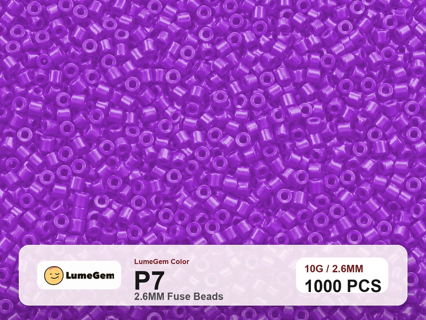 LumeGem P7 Purple P7 2.6mm fuse beads