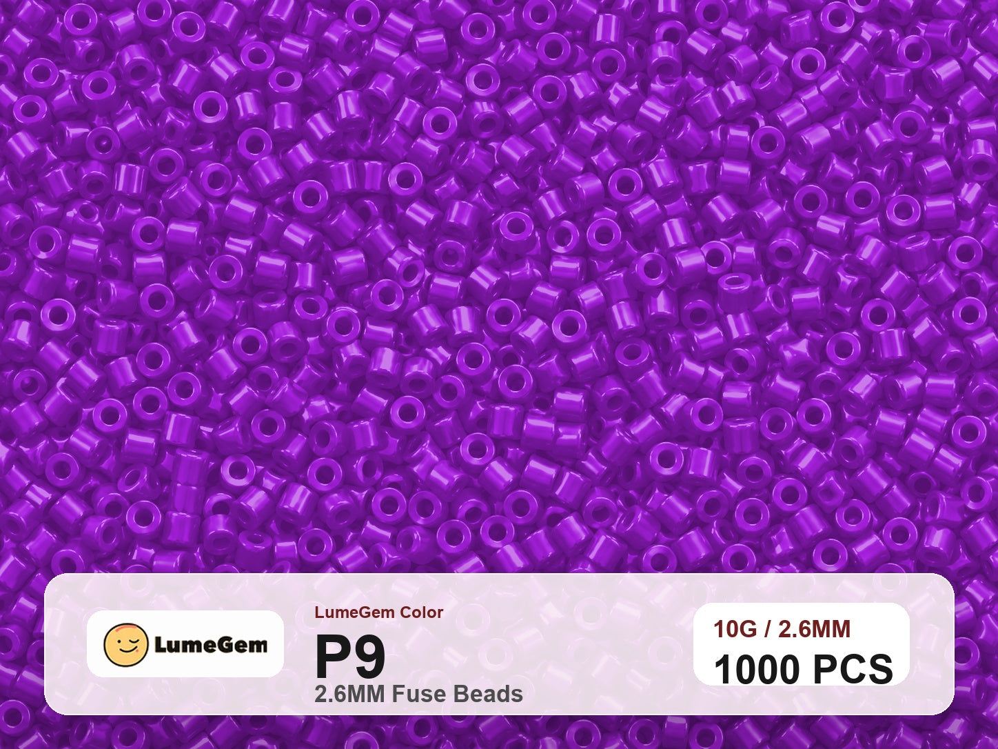 LumeGem P9 Purple P9 2.6mm fuse beads