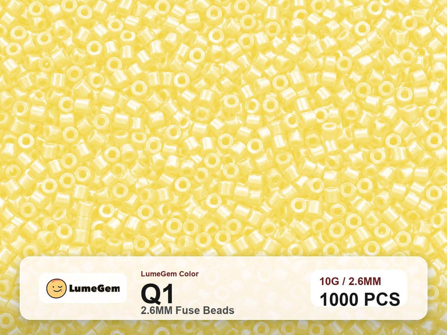 LumeGem Q1 Yellow Q1 2.6mm fuse beads