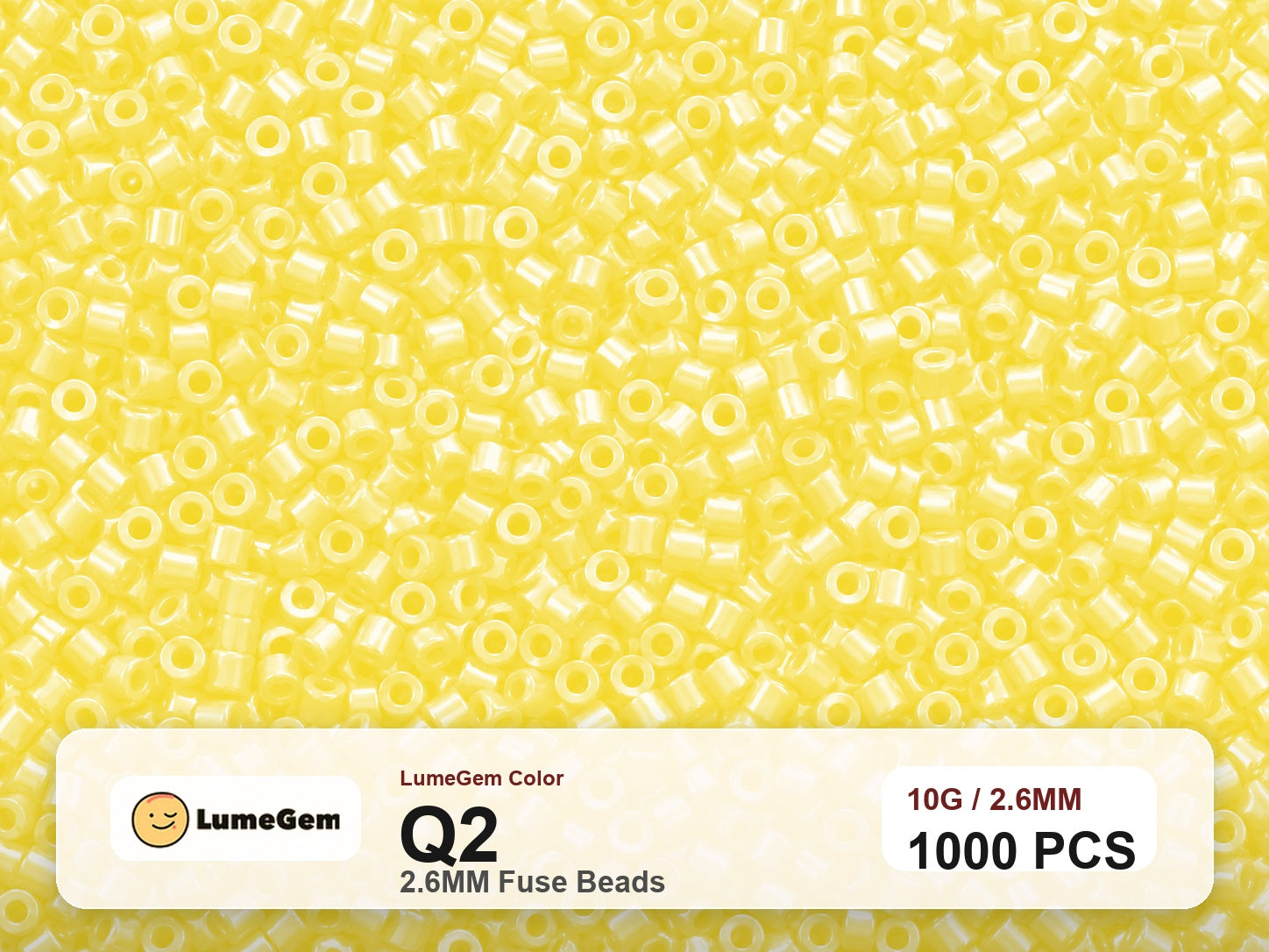 LumeGem Q2 Yellow Q2 2.6mm fuse beads