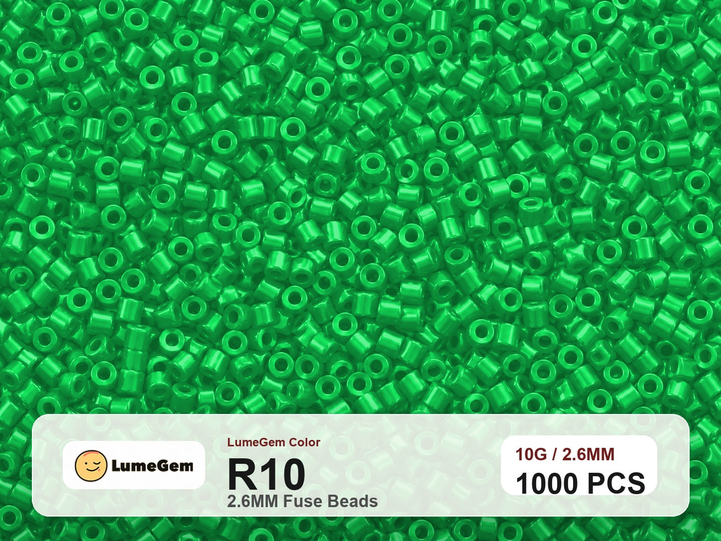 LumeGem R10 Green R10 2.6mm fuse beads