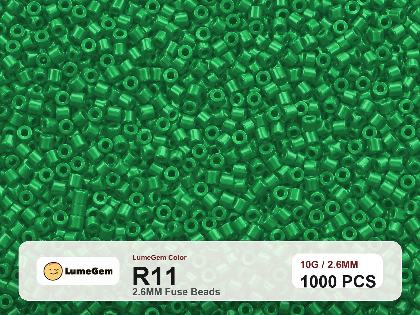LumeGem R11 Green R11 2.6mm fuse beads