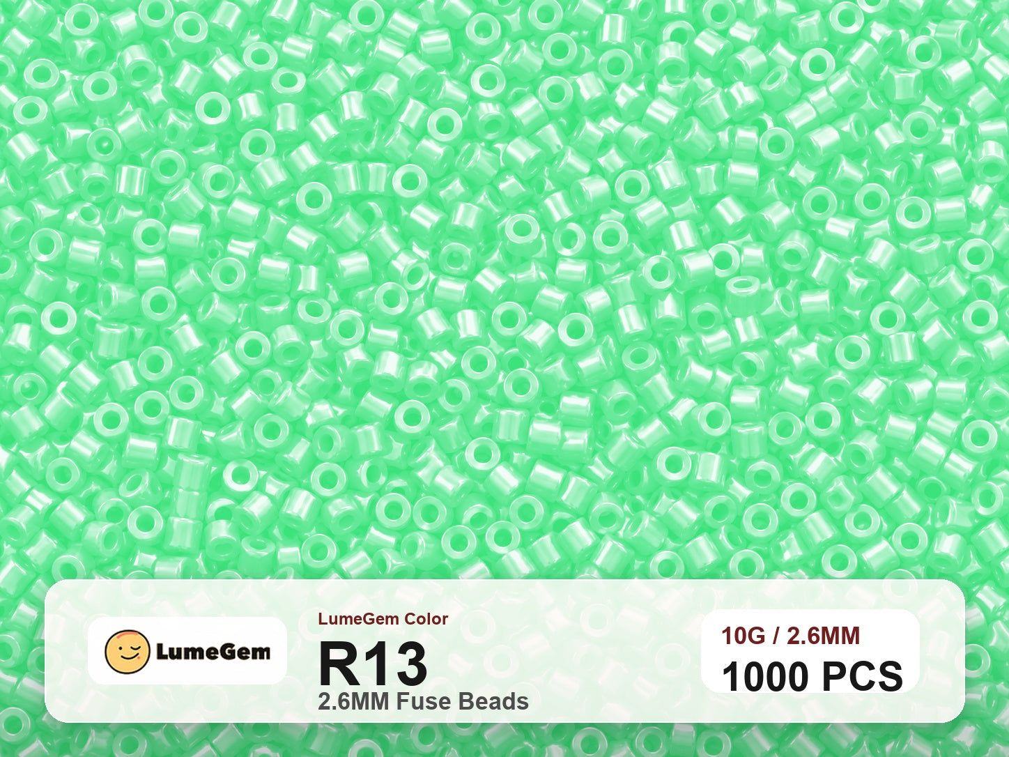 LumeGem R13 Green R13 2.6mm fuse beads