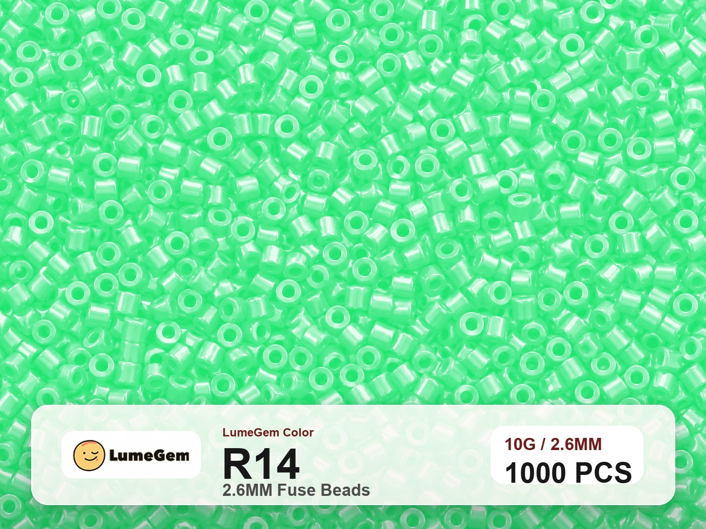 LumeGem R14 Green R14 2.6mm fuse beads
