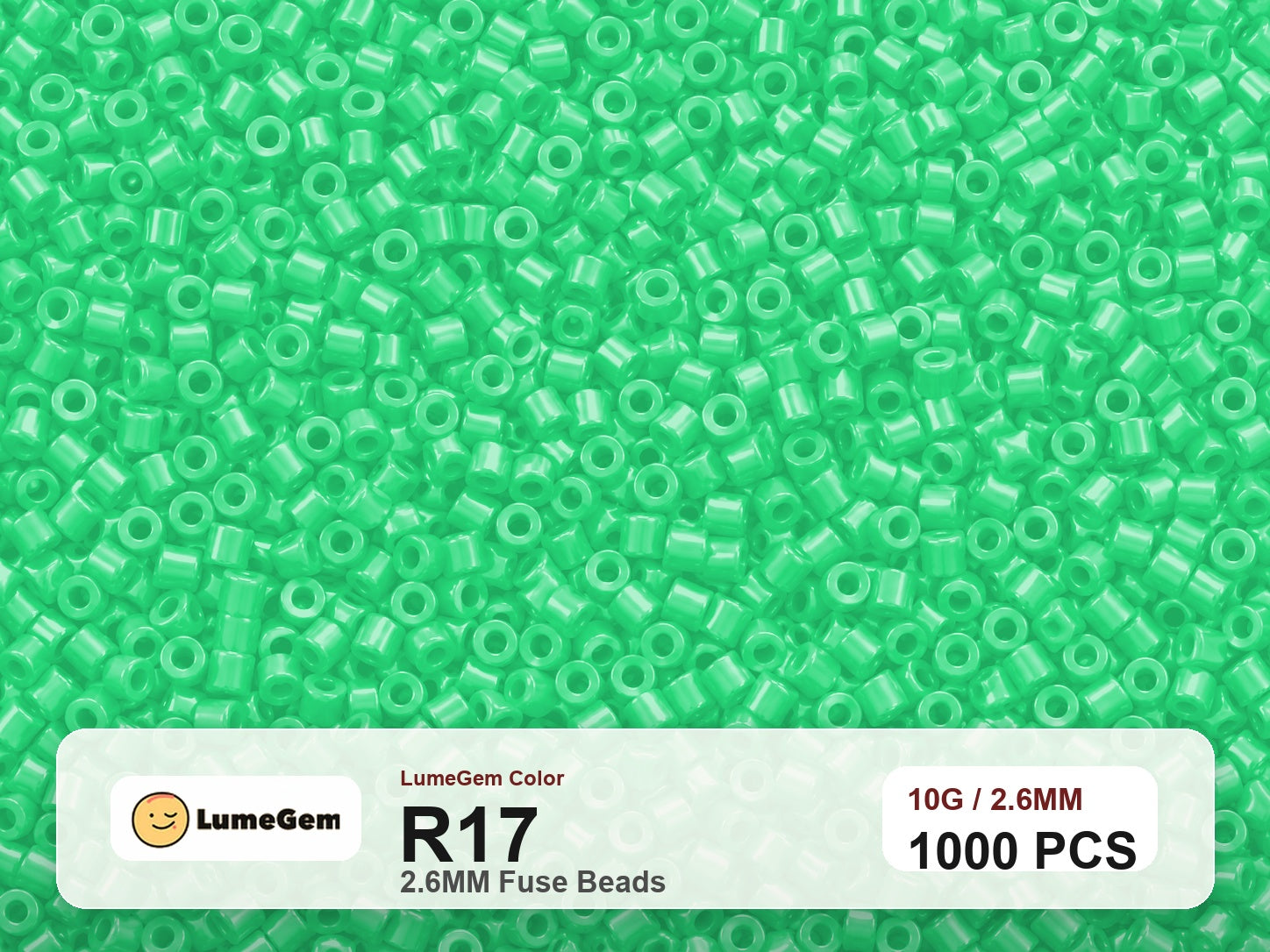 LumeGem R17 Green R17 2.6mm fuse beads