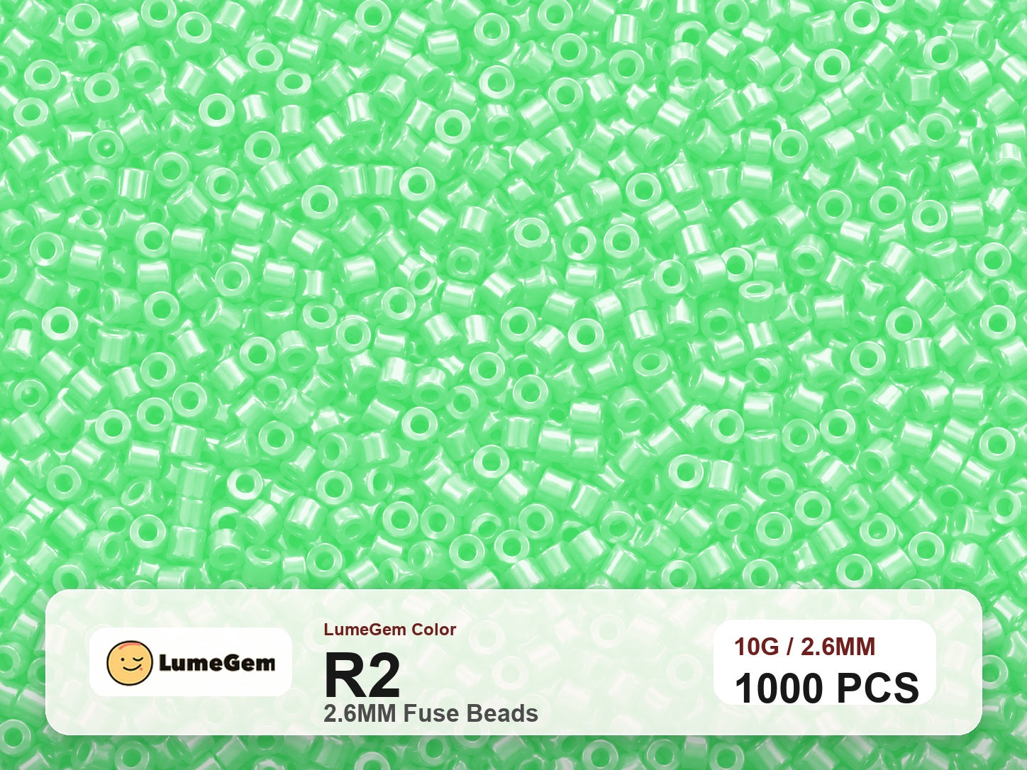 LumeGem R2 Green R2 2.6mm fuse beads