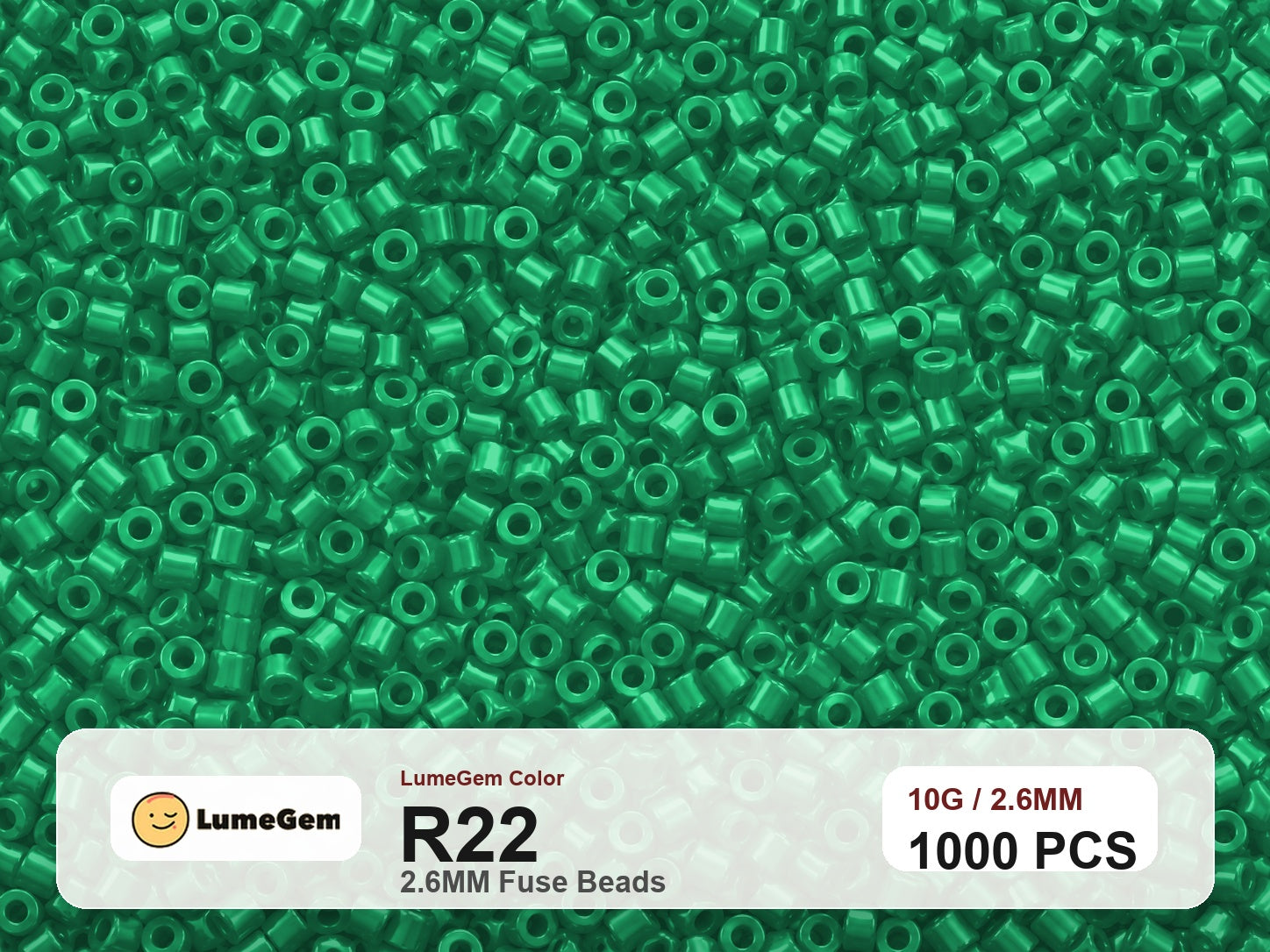 LumeGem R22 Green R22 2.6mm fuse beads