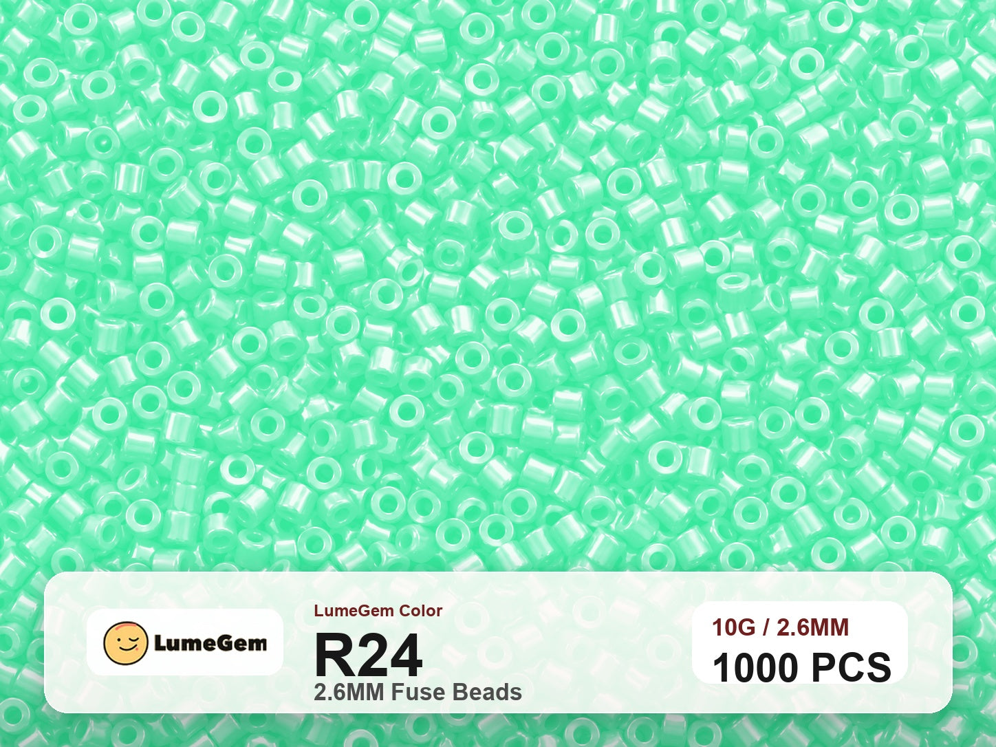 LumeGem R24 Green R24 2.6mm fuse beads