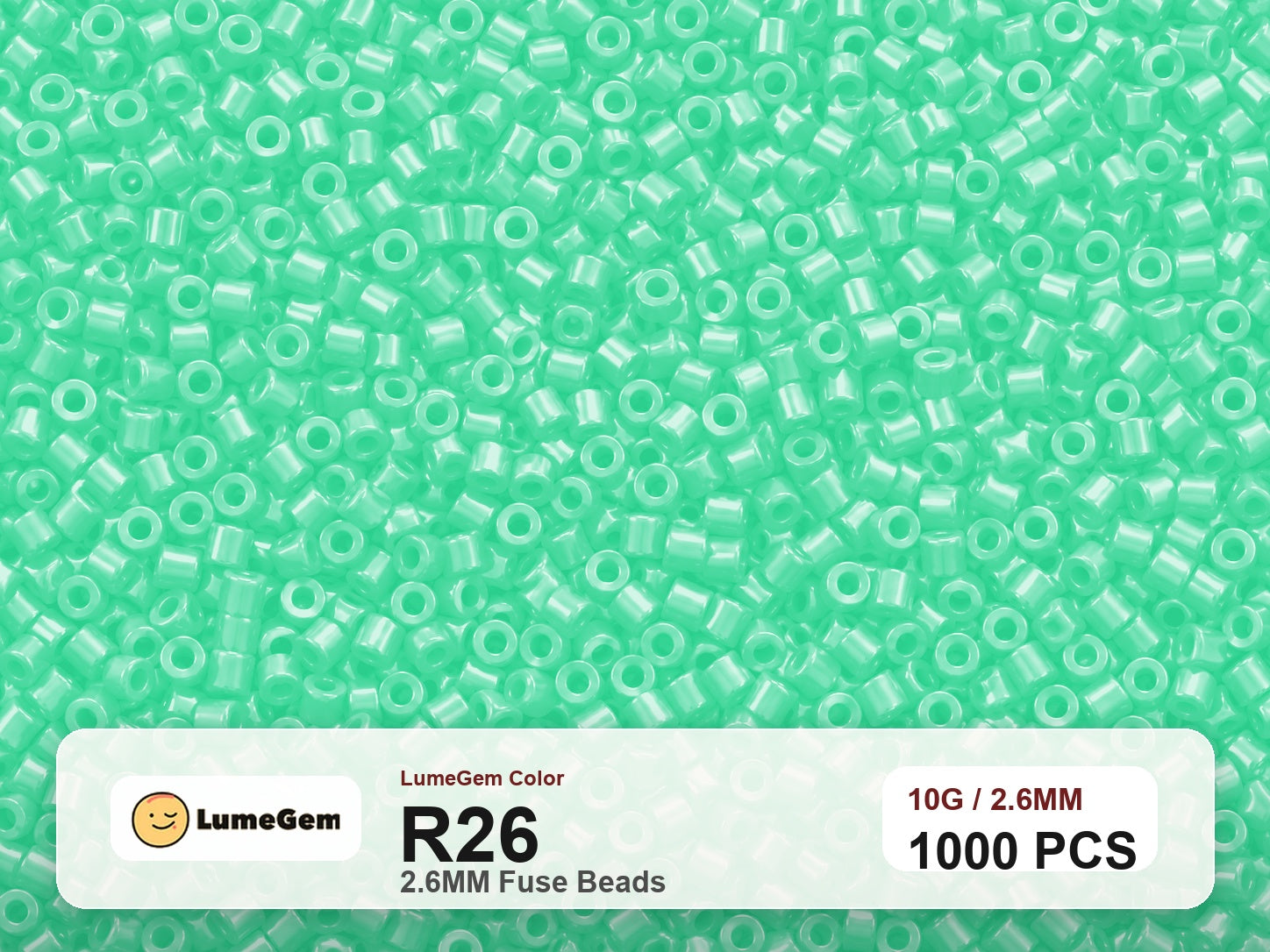 LumeGem R26 Green R26 2.6mm fuse beads
