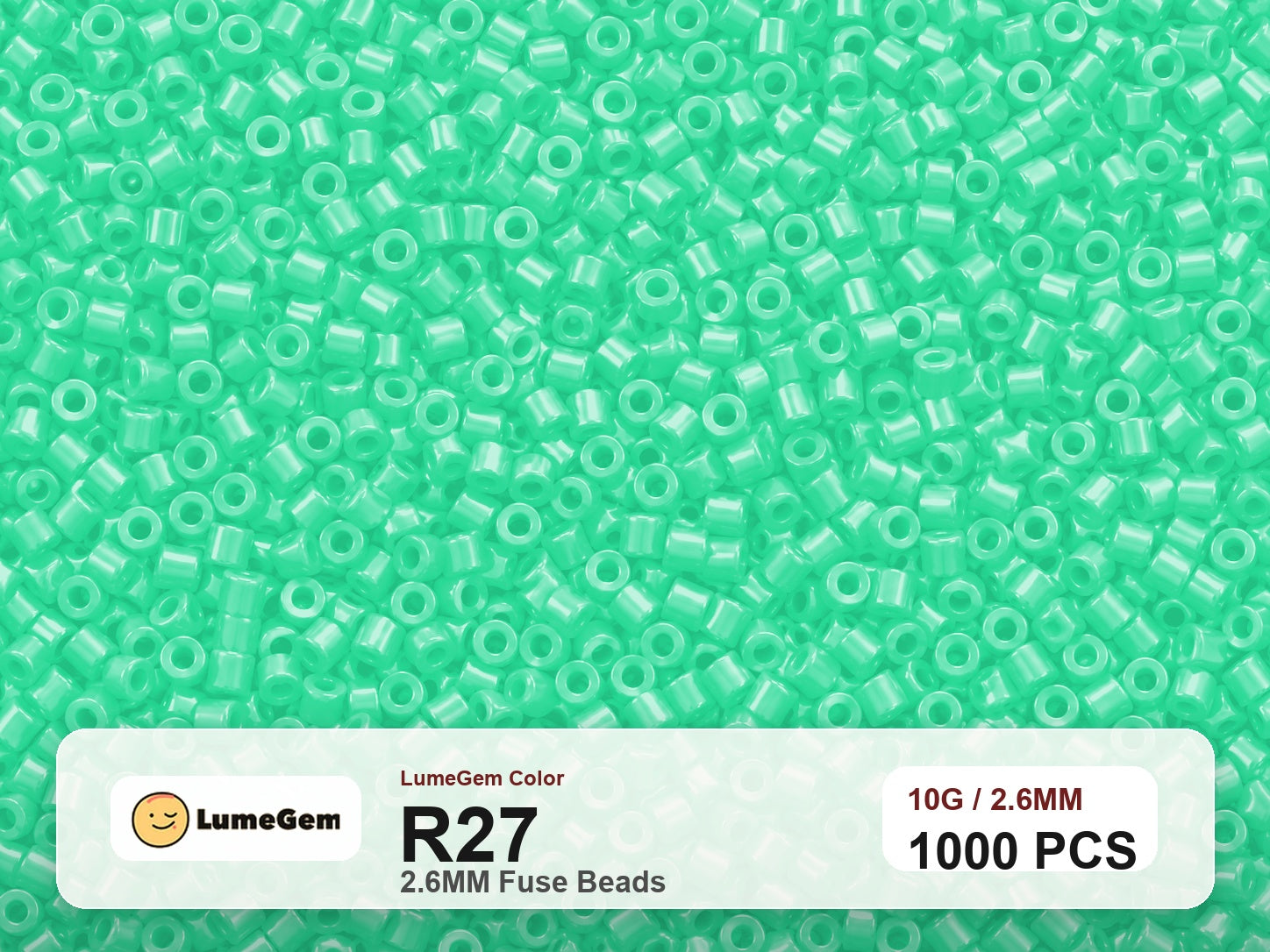 LumeGem R27 Green R27 2.6mm fuse beads