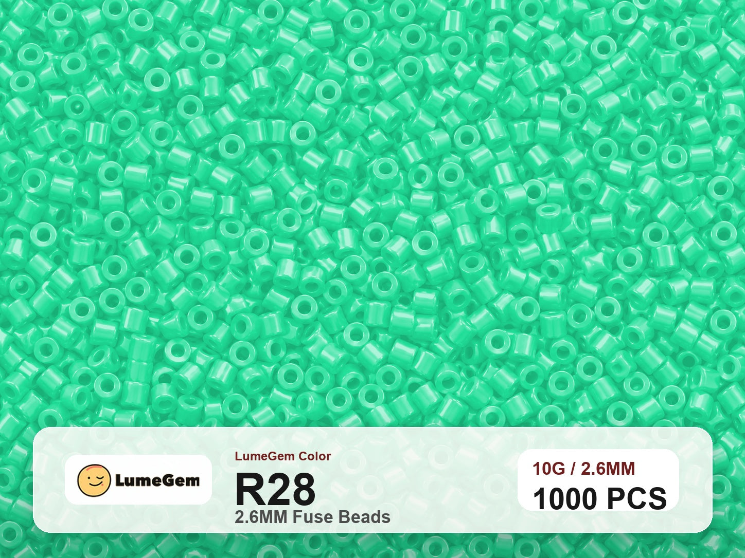 LumeGem R28 Green R28 2.6mm fuse beads