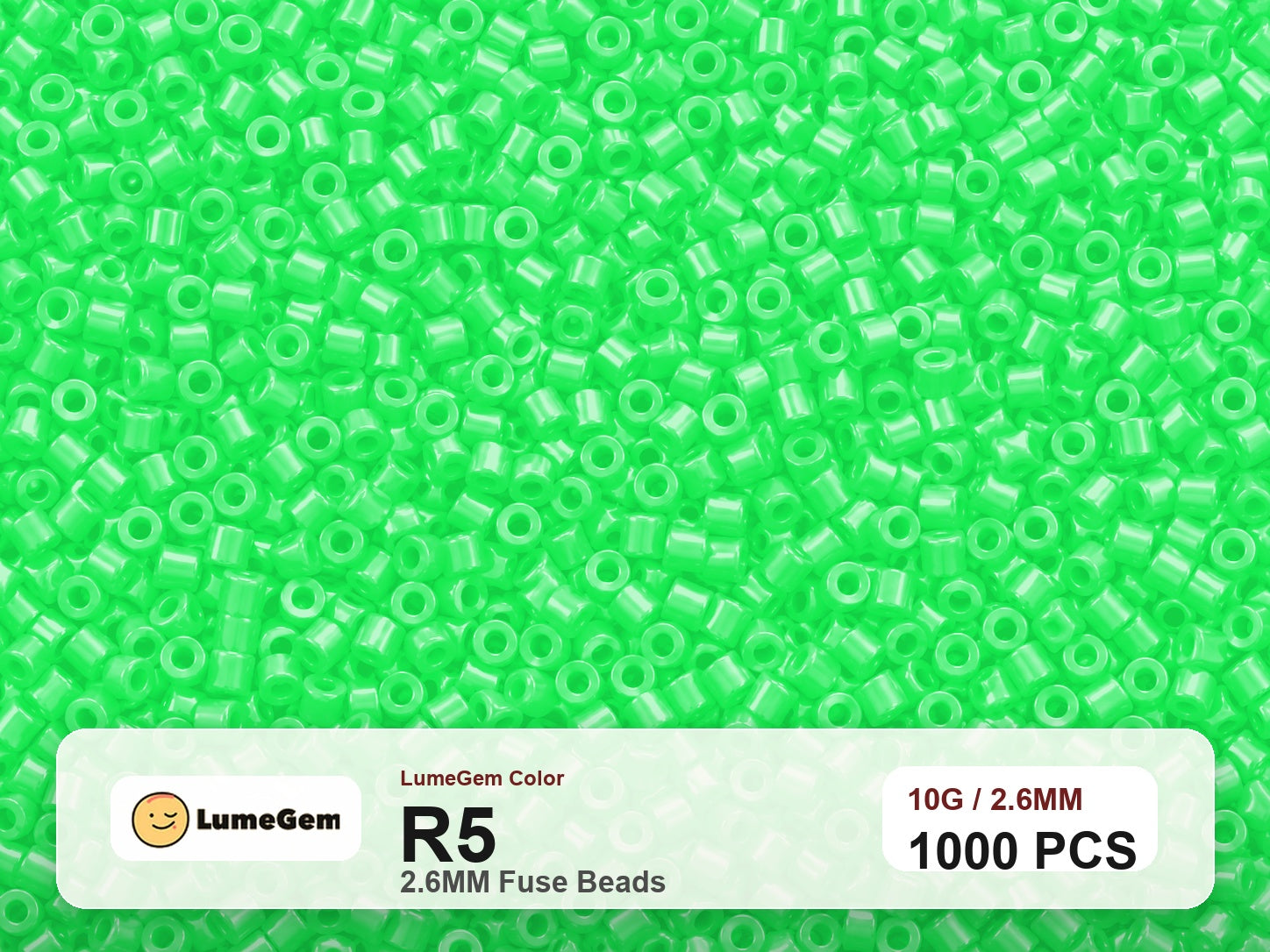LumeGem R5 Green R5 2.6mm fuse beads